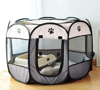 SENCONE Portable Pet Playpen, Dog Playpen Foldable Pet Exercise Pen Tents Dog House Playgr