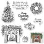 Christmas Theme Clear Stamps for Card Making, Merry Christmas Tree Santa Winter Wreath Sil