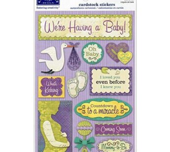 KAREN FOSTER Design Acid and Lignin Free Scrapbooking Sticker Sheet, We’re Having a Baby