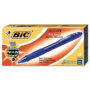 BIC Atlantis Velocity Bold Retractable Ball Pen, Bold Point (1.6mm), Blue, 12-Count, Rubbe