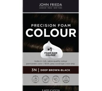 John Frieda Brown Black Permanent Precision Hair color Foam Hair Color Kit, Brown Black Ha