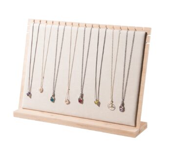 Justsoso Bamboo Big Necklace Display Stand, Pendant Necklace Wood Jewellery Holder, Chain