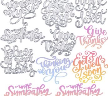 6 Pieces Die Cuts Words Metal Words Die Cut for Card Making Embossing Word Cutting Dies In