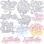 6 Pieces Die Cuts Words Metal Words Die Cut for Card Making Embossing Word Cutting Dies In