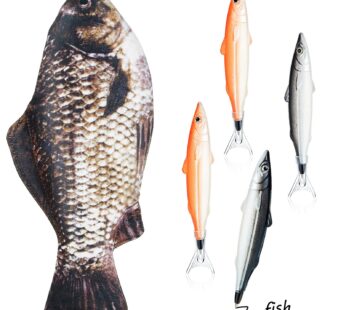 Outus Fish Shaped Pencil Case with Padded Foam Lining and Cute Fish Pens
