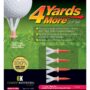 4 Yards More Golf Tees - 1 3/4" Short Tee (4 Red Tees)