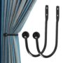 Curtain Holdback, 2 Pcs Wall Mounted Drapery Tiebacks with Screws, Heavy Duty Metal Decora