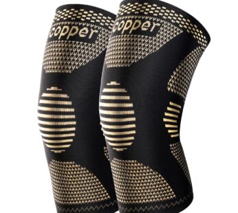 JHVW Copper Knee Braces for Knee Pain(2 pack)- Knee Compression Sleeve Support for Men & W