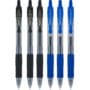 Pilot G2 pens retractable Gel Roller ballpoint 07 Fine pt Black & Blue Bundle (6)