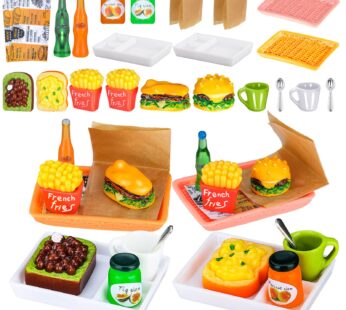 Miniature Tea Dollhouse Kitchen Accessories Set Mini Food for Dollhouse Snacks Resin Kitch