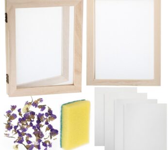 8 Pieces Paper Making Screen Kit Include 7.5 x 9.8 Inches Wooden Paper Making Frame Mould