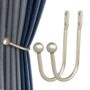 Curtain Holdback, 2 Pcs Wall Mounted Drapery Tiebacks with Screws, Heavy Duty Metal Decora