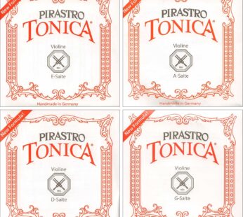 Pirastro Tonica Series Violin String Set 4/4 Size Medium – E String Steel/Alum Ball End