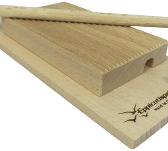 Eppicotispai Garganelli and Gnocchi Stripper with Paddle, Natural Beechwood, Brown