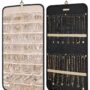 BAGSMART Hanging Jewelry Organizer Storage Roll with Hanger Metal Hooks Double-Sided Jewel