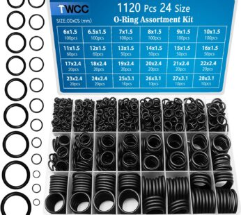ZDBB 24 Size Rubber O Ring Set,1120 Pcs Black Small O Rings Assortment Kits,Assorted Metri