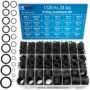 ZDBB 24 Size Rubber O Ring Set,1120 Pcs Black Small O Rings Assortment Kits,Assorted Metri