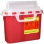BD 5.4 Quart Red Horizontal Entry Sharps Container