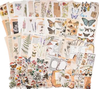 Knaid Vintage Scrapbook Supplies Pack (200 Pieces) for Junk Journal Bullet Journals Planne