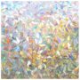rabbitgoo Window Privacy Film, Rainbow Window Clings, 3D Decorative Window Vinyl, Stained