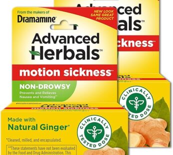 From the Makers of Dramamine, Advanced Herbals, Non-Drowsy, Motion Sickness Relief, Made with Natural Ginger, 18 Count, 2 Pack