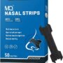 MQ 50ct Nasal Strips for Snoring Black Nose Strips for Breathing Extra Strength Snore Strips to Open Nasal Passages, Relieve Nasal Congestion