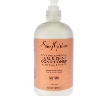 SheaMoisture Curl & Shine Conditioner Coconut & Hibiscus, for Thick, Curly Hair to Moisturize & Soften, 13 oz