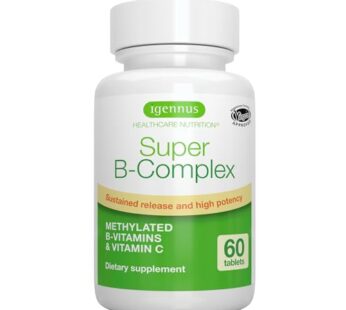 Super B-Complex ? Methylated B Vitamins, MTHFR Supplement with Methylfolate & B12 Methylcobalamin, Sustained Release, Clean Label, Vegan, Lab Verified, 60 Small Tablets by Igennus