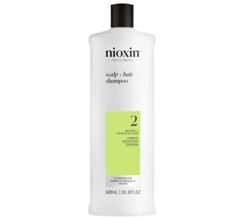 Nioxin Scalp + Hair Thickening System 2 Shampoo, For Natural Hair with Progressed Thinning, 16.9 fl oz (Packaging May Vary)