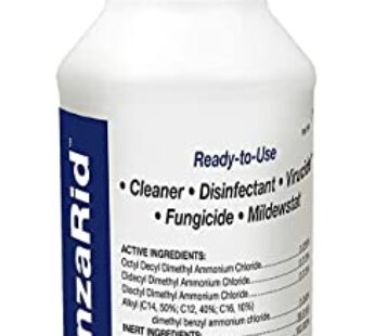 BenzaRid Hospital Disinfectant Virucide Spray Kills 99.99% of MRSA, COVID-19, H5N1, Staph, Avian Flu, Bacteria & Mold | EPA Reg. for Medical, Dental, Veterinary, Farm & Home Use 32 oz