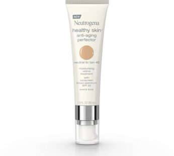 Neutrogena Retinol Treatment and Tinted Facial Moisturizer, Healthy Skin Anti-Aging Perfector with Broad Spectrum SPF 20 Sunscreen with Titanium Dioxide, 40 Neutral to Tan, 1 fl. oz
