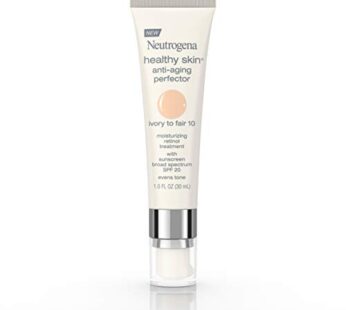 Neutrogena Healthy Skin Anti-Aging Perfector Tinted Facial Moisturizer and Retinol Treatment with Broad Spectrum SPF 20 Sunscreen with Titanium Dioxide, 10 Ivory to Fair, 1 fl. oz