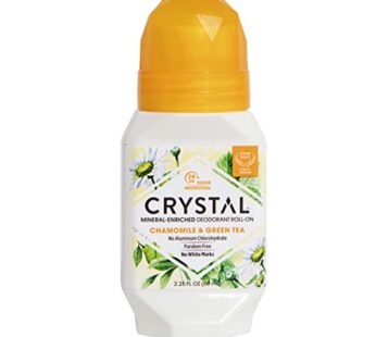 Mineral Roll on Vegan Deodorant for Women and Men, Chamomile & Green Tea – 2.25 fl. oz. (Packaging May Vary)