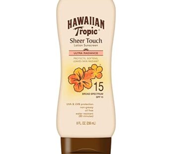 Hawaiian Tropic Sheer Touch Lotion Sunscreen, Ultra Radiance SPF 15, 8 oz (Pack of 2)