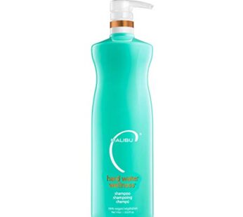 Malibu C Hard Water Wellness Hair Shampoo – Sulfate Free Shampoo that Increases Hydration and Vibrancy – Protects Hair from Waterborne Elements + Removes Build Up (33.8oz)