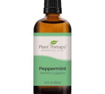 Plant Therapy Peppermint Essential Oil 100 mL (3.3 oz) 100% Pure, Undiluted, Natural Aromatherapy for Diffuser & Topical Use, Digestion, Respiratory, & Massage, Peppermint Oil for Skin & Hair