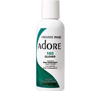 Adore Semi Permanent Hair Color – Vegan and Cruelty-Free Green Hair Dye – 4 Fl Oz – 165 Clover (Pack of 1)