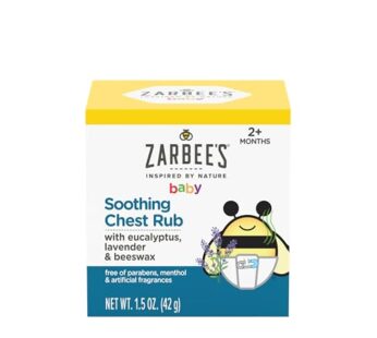 Zarbee’s Baby Soothing Chest Rub with Eucalyptus & Lavender, Petroleum-Free Safe and Effective Formula, 1.5 Ounce