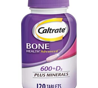 Caltrate 600 Plus D3 Plus Minerals Calcium and Vitamin D Supplement Tablets, Bone Health and Mineral Supplement for Adults – 120 Count (Packaging may vary)