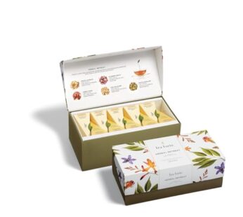 Tea Forte Presentation Box Tea Sampler Gift Set, 20 Assorted Variety Handcrafted Pyramid Tea Infuser Bags (Herbal Retreat)