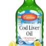 Carlson - Cod Liver Oil, 1100 mg Omega-3s, Liquid Fish Oil Supplement, Wild-Caught Norwegian Arctic, Sustainably Sourced Nordic Liquid, Lemon, 250 ml