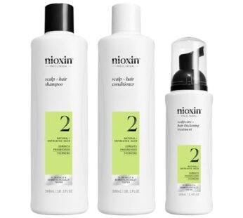 Nioxin Scalp + Hair Thickening System 2 – Hair Thickening System for Natural Hair with Progressed Thinning, Full Size (Packaging May Vary)