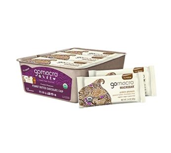 GoMacro MacroBar Organic Vegan Protein Bars – Peanut Butter Chocolate Chip (2.4 Ounce Bars, 12 Count)