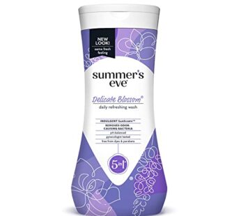 Summer’s Eve Delicate Blossom Daily Refreshing All Over Feminine Body Wash, Removes Odor, Feminine Wash pH Balanced, 15 fl oz