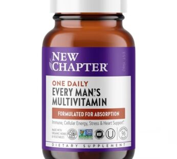 New Chapter Men’s Multivitamin for Immune, Stress, Heart + Energy Support with Fermented Nutrients – Every Man’s One Daily, Made with Organic Vegetables & Herbs, Non-GMO, Gluten Free – 96 ct