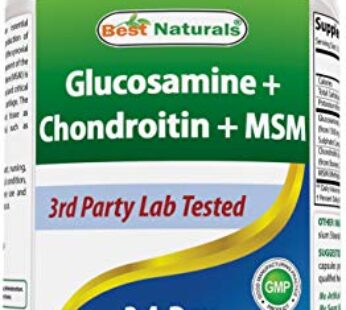 Best Naturals Glucosamine Chondroitin and MSM (Non-GMO) – Promotes Joint Health – 180 Count