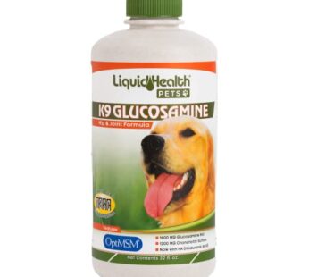 LIQUIDHEALTH 32 Oz K9 Liquid Glucosamine for Dogs, Puppies and Senior Canines – Chondroitin, MSM, Hyaluronic Acid ? Joint Health, Dog Vitamins Hip Joint Juice, Dog Joint Oil