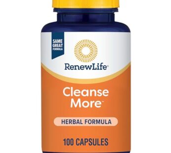Renew Life Detox Cleanse More, Reduces Bloating and Restores Regularity, Overnight Constipation Relief, Soy, Dairy and gluten-free, 100 Capsules