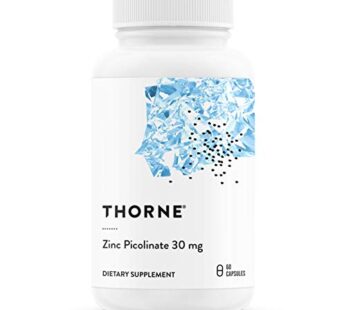 Thorne Zinc Picolinate 30 mg – Well-Absorbed Zinc Supplement for Growth and Immune Function – 60 Capsules