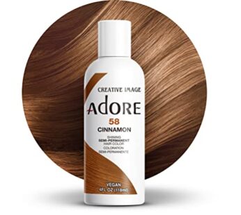 Adore Semi Permanent Hair Color – Vegan and Cruelty-Free Brown Hair Dye – 4 Fl Oz – 058 Cinnamon (Pack of 1)